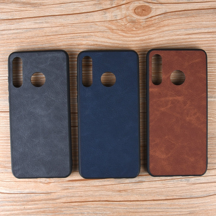 Shockproof Sheep Skin PC + PU + TPU Case for Huawei P30 Lite/Nova 4e(Blue)