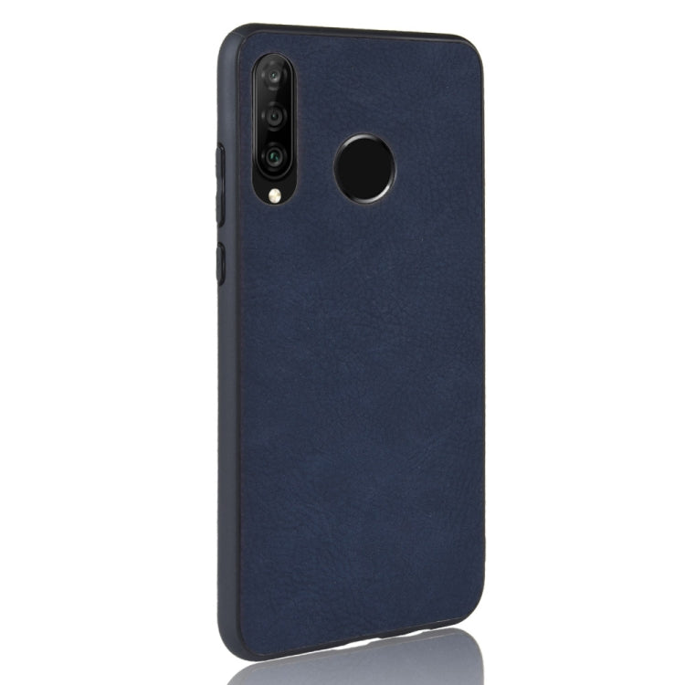 Shockproof Sheep Skin PC + PU + TPU Case for Huawei P30 Lite/Nova 4e(Blue)