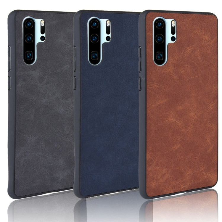Shockproof Sheep Skin PC + PU + TPU Case for Huawei P30 Pro(Blue)