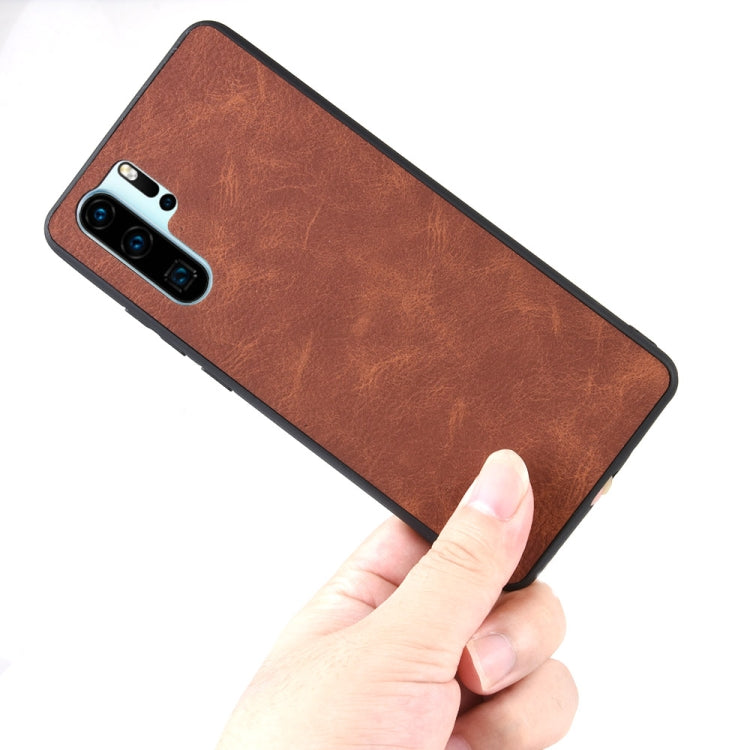 Shockproof Sheep Skin PC + PU + TPU Case for Huawei P30 Pro(Blue)