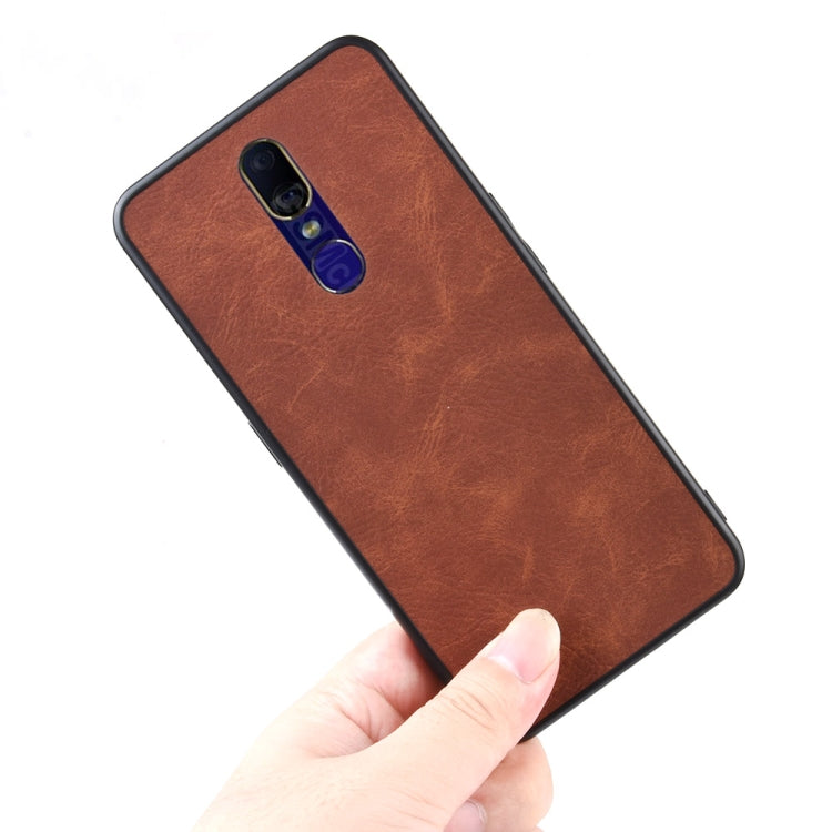 Shockproof Sheep Skin PC + PU + TPU Case for OPPO F11(Brown)