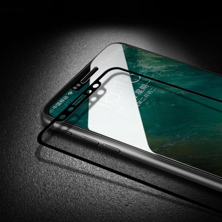For iPhone XS / X 10pcs mocolo 0.33mm 9H 2.5D Silk Print Tempered Glass Film