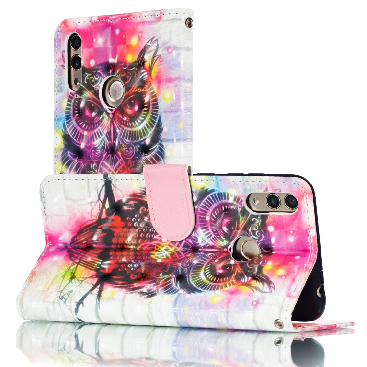 3D Pattern Colored Drawing Horizontal Flip Leather Case for Huawei Enjoy 9 & Y7 (2019) & Y7 Prime (2019)  & Y7 Pro (2019), with Holder & Card Slots & Wallet & Lanyard