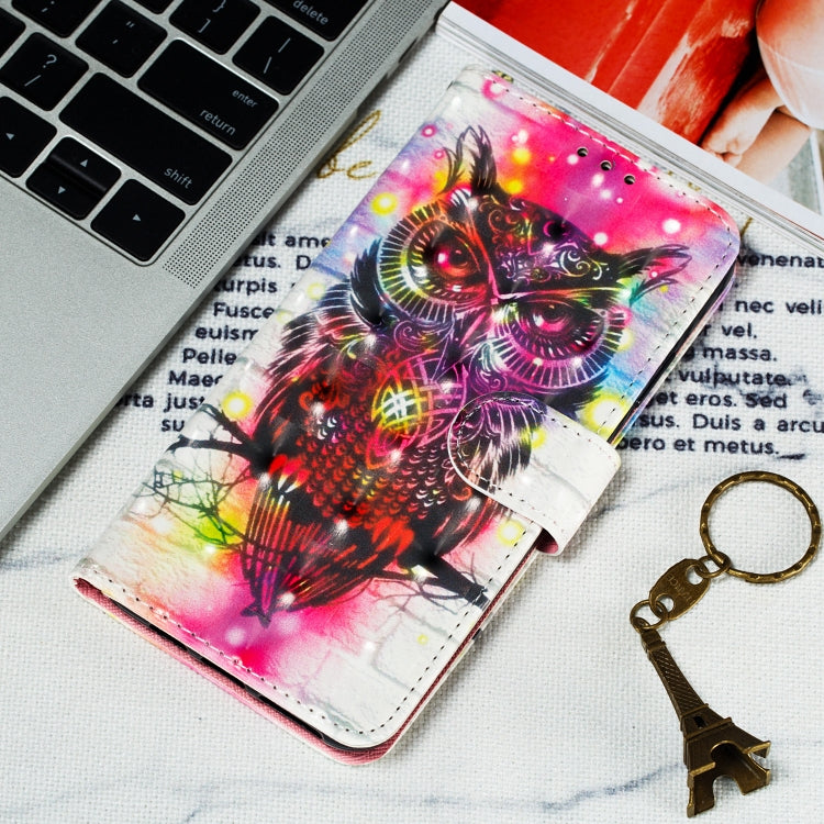 3D Pattern Colored Drawing Horizontal Flip Leather Case for Huawei Enjoy 9 & Y7 (2019) & Y7 Prime (2019)  & Y7 Pro (2019), with Holder & Card Slots & Wallet & Lanyard