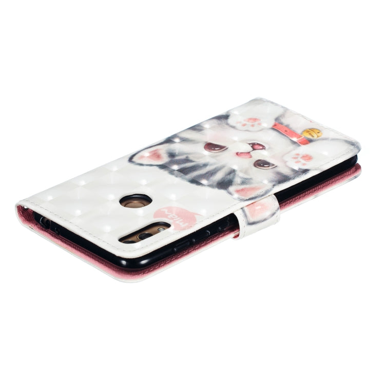 3D Pattern Colored Drawing Horizontal Flip Leather Case for Huawei Enjoy 9 & Y7 (2019) & Y7 Prime (2019)  & Y7 Pro (2019), with Holder & Card Slots & Wallet & Lanyard