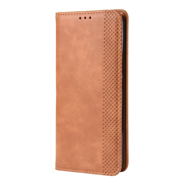 Magnetic Buckle Retro Crazy Horse Texture Horizontal Flip Leather Case for Vivo V15, with Holder & Card Slots & Photo Frame