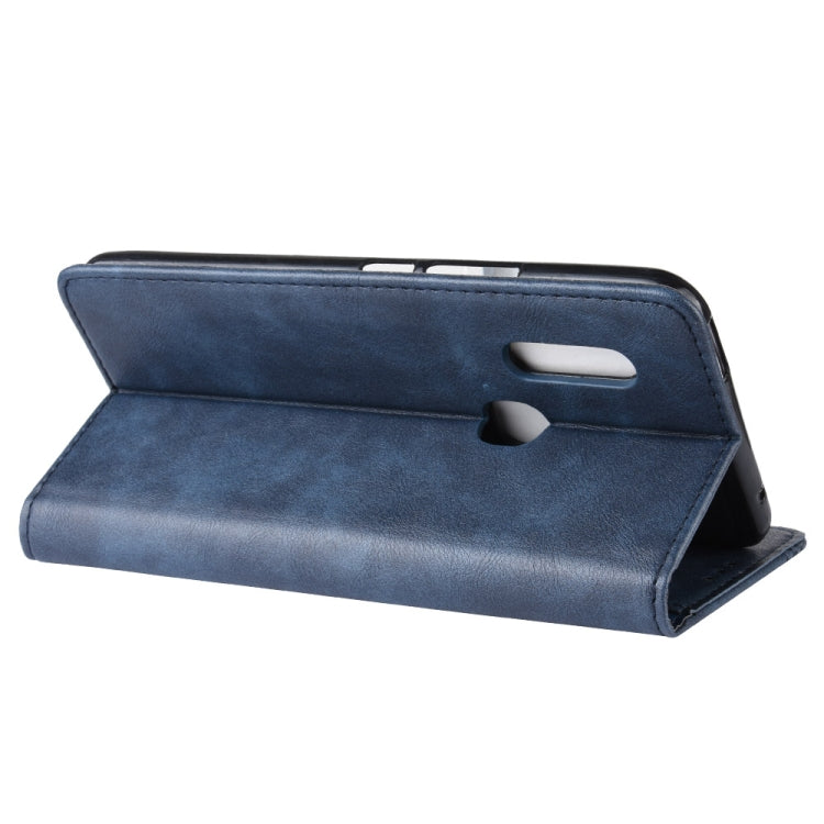 Magnetic Buckle Retro Crazy Horse Texture Horizontal Flip Leather Case for Vivo V15, with Holder & Card Slots & Photo Frame