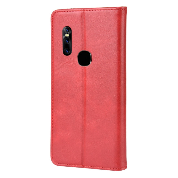 Magnetic Buckle Retro Crazy Horse Texture Horizontal Flip Leather Case for Vivo V15, with Holder & Card Slots & Photo Frame