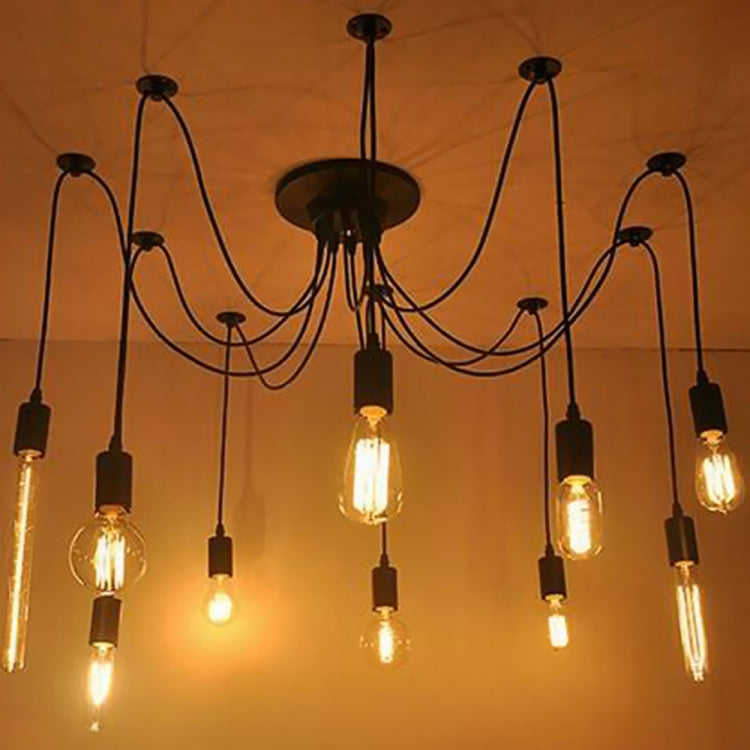 YouOKLight AC85~265V E26/E27 Retro Style 8-Head Spider Pendant Hanging Lamp for Bar Living Room Home Lightingï¼ˆNo Bulbï¼‰