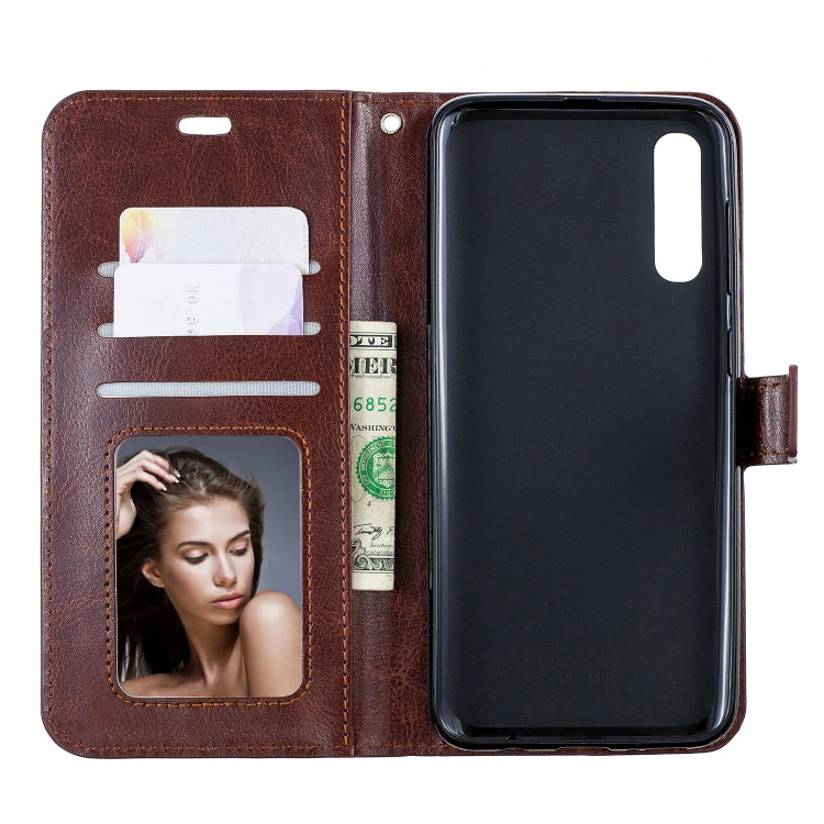 Crazy Horse Texture Horizontal Flip Leather Case with Holder & Card Slots & Wallet & Photo Frame for Galaxy A50