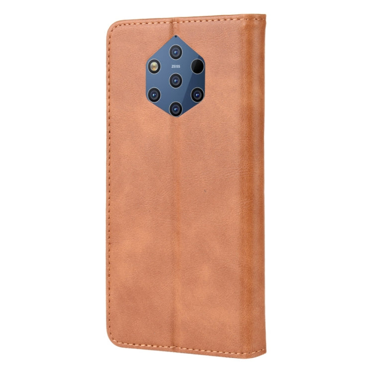 Magnetic Buckle Retro Crazy Horse Texture Horizontal Flip Leather Case for Nokia 9 PureView, with Holder & Card Slots & Photo Frame