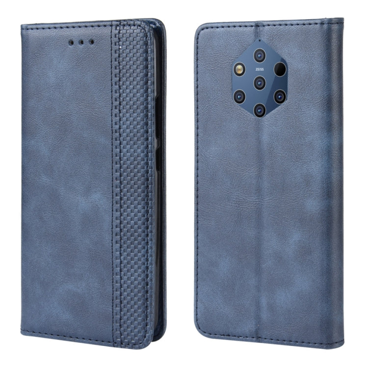 Magnetic Buckle Retro Crazy Horse Texture Horizontal Flip Leather Case for Nokia 9 PureView, with Holder & Card Slots & Photo Frame