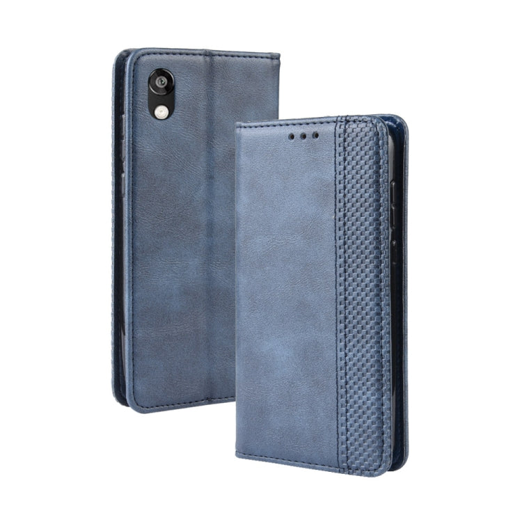 Magnetic Buckle Retro Crazy Horse Texture Horizontal Flip Leather Case for Huawei Y5 (2019), with Holder & Card Slots & Photo Frame