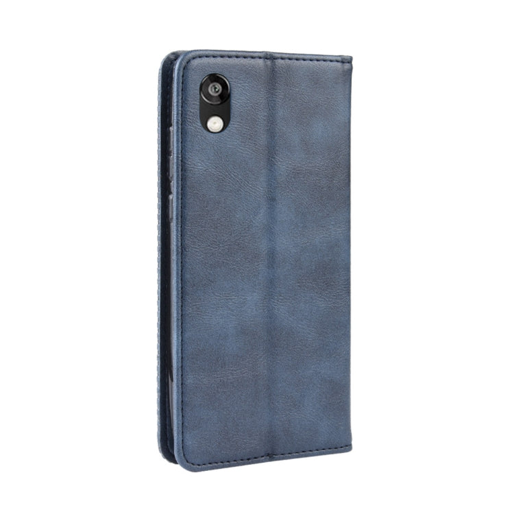 Magnetic Buckle Retro Crazy Horse Texture Horizontal Flip Leather Case for Huawei Y5 (2019), with Holder & Card Slots & Photo Frame