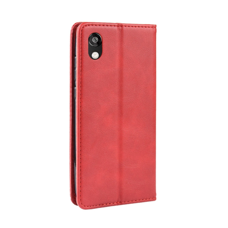 Magnetic Buckle Retro Crazy Horse Texture Horizontal Flip Leather Case for Huawei Y5 (2019), with Holder & Card Slots & Photo Frame