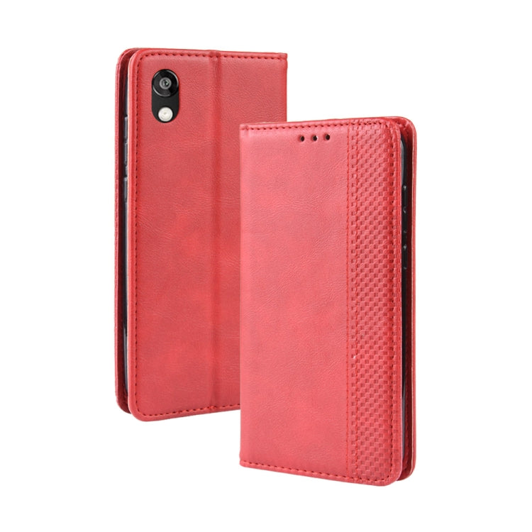 Magnetic Buckle Retro Crazy Horse Texture Horizontal Flip Leather Case for Huawei Honor 8S, with Holder & Card Slots & Photo Frame