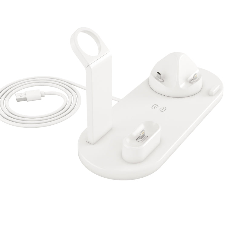 HQ-UD15 Rotatable Wireless Charging Base with Stand for Phones / iWatches / AirPods (White)