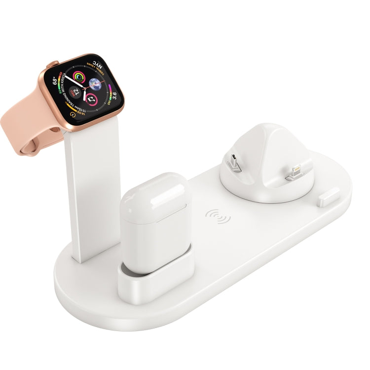 HQ-UD15 Rotatable Wireless Charging Base with Stand for Phones / iWatches / AirPods (White)