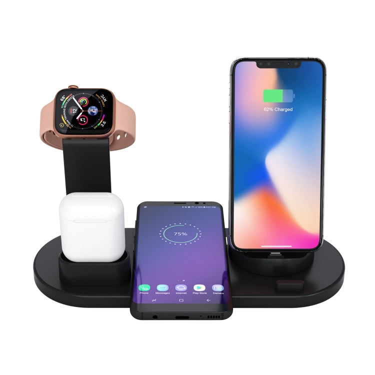HQ-UD15 Rotatable Wireless Charging Base with Stand for Phones / iWatches / AirPods (Black)
