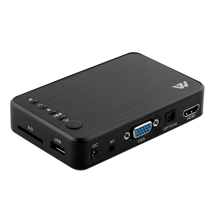 1080P DecodingHD Hard Disk Player AV+VGA SD Card U Disk Player, EU Plug(Black)