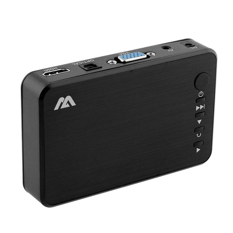 1080P DecodingHD Hard Disk Player AV+VGA SD Card U Disk Player, US Plug(Black)