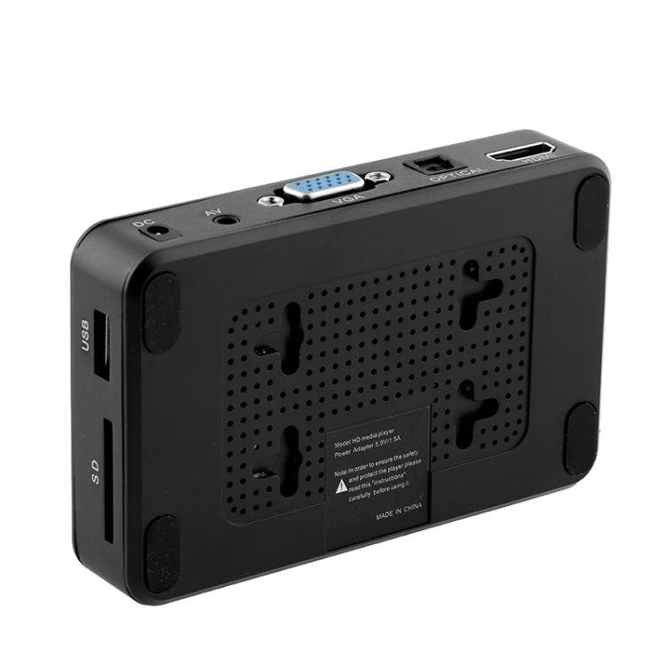 1080P DecodingHD Hard Disk Player AV+VGA SD Card U Disk Player, UK Plug(Black)
