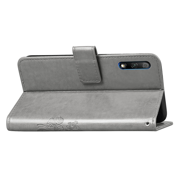 Lucky Clover Pressed Flowers Pattern Leather Case for Huawei Honor 9X , with Holder & Card Slots & Wallet & Hand Strap