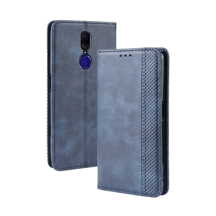 Magnetic Buckle Retro Crazy Horse Texture Horizontal Flip Leather Case for Oppo F11 , with Holder & Card Slots & Photo Frame