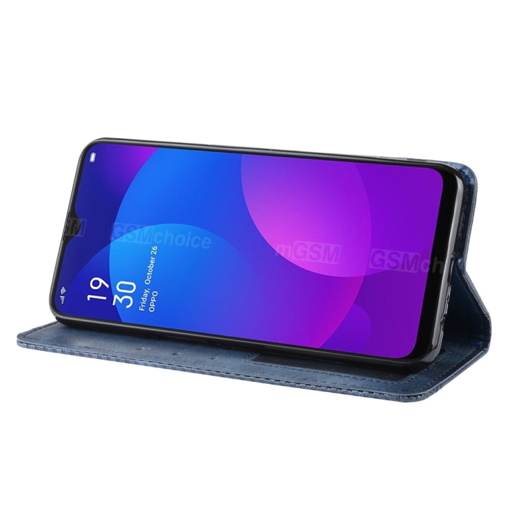 Magnetic Buckle Retro Crazy Horse Texture Horizontal Flip Leather Case for Oppo F11 , with Holder & Card Slots & Photo Frame