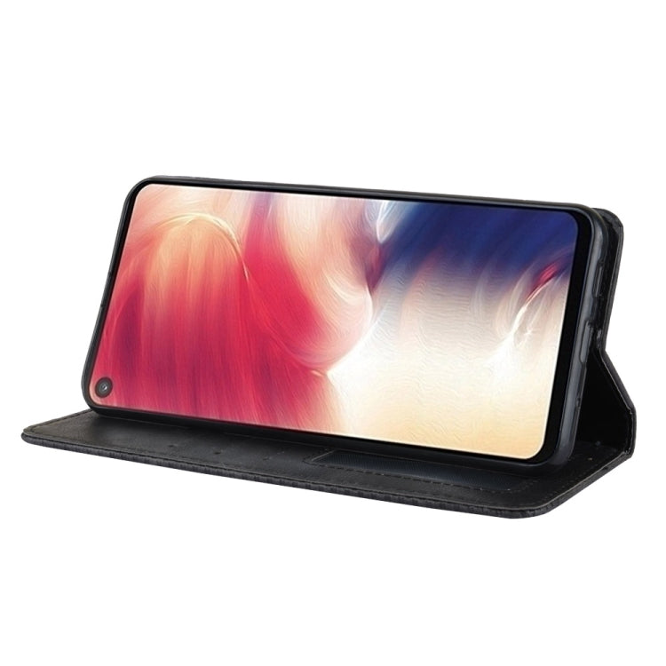 Magnetic Buckle Retro Crazy Horse Texture Horizontal Flip Leather Case for Galaxy A60, with Holder & Card Slots & Photo Frame