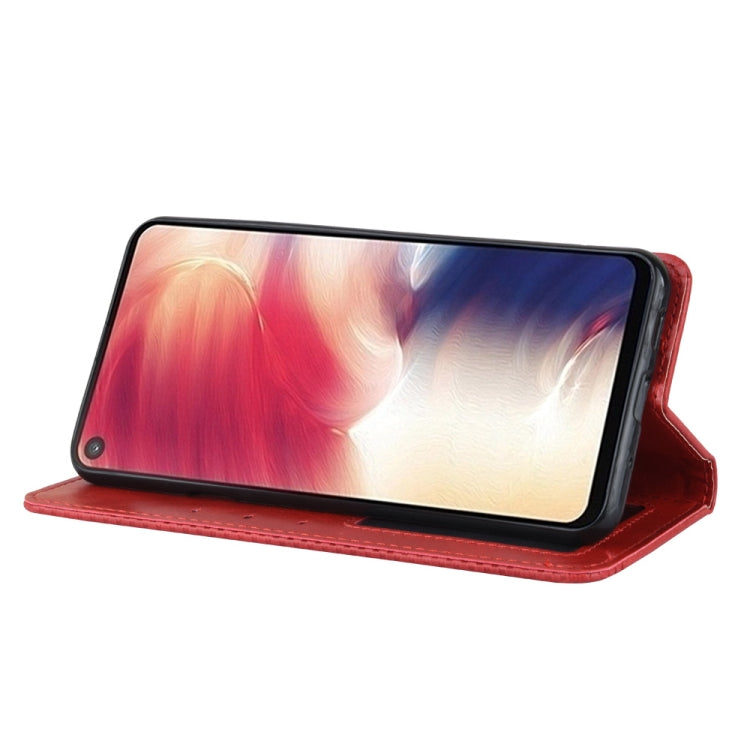 Magnetic Buckle Retro Crazy Horse Texture Horizontal Flip Leather Case for Galaxy A60, with Holder & Card Slots & Photo Frame
