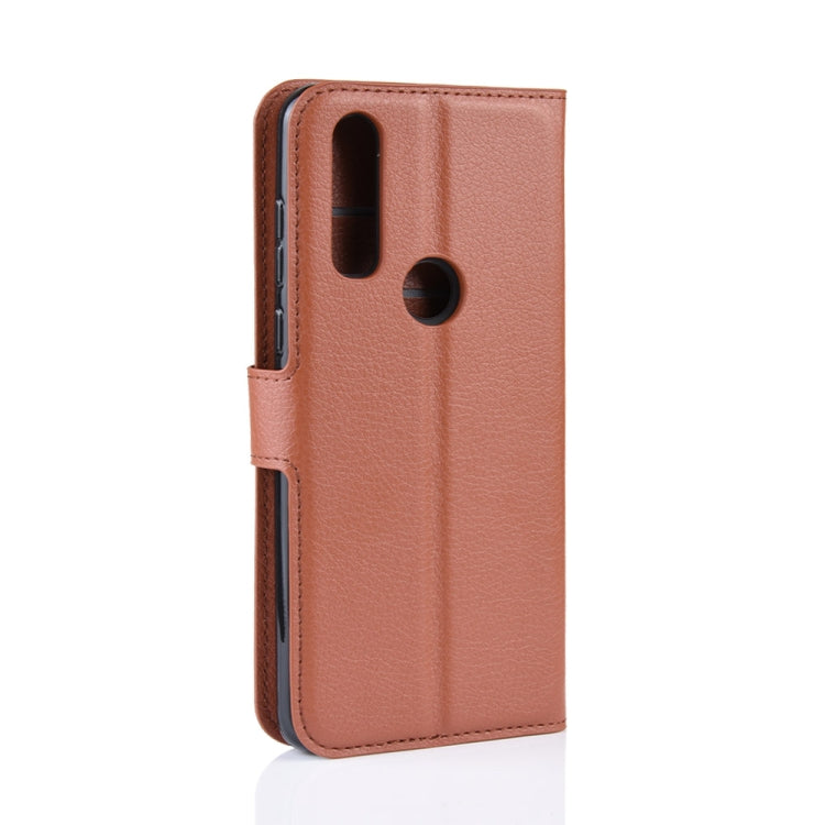Litchi Skin PU Leather Wallet Stand Mobile Casing for Motorola Moto P40 Power
