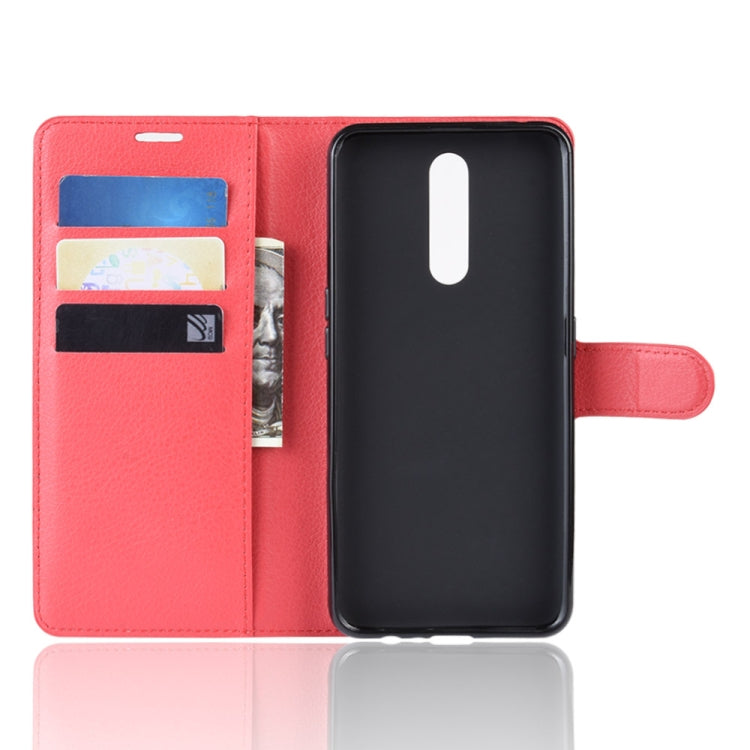 Litchi Texture Horizontal Flip Leather Case for OPPO F11, with Holder & Card Slots & Wallet