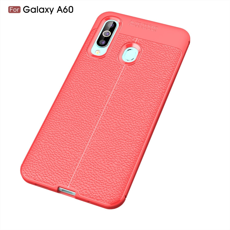 Litchi Texture TPU Shockproof Case for Galaxy A60(Red)