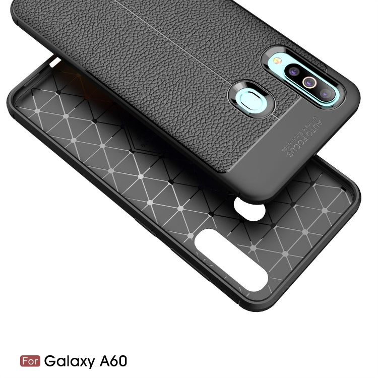 Litchi Texture TPU Shockproof Case for Galaxy A60(Red)