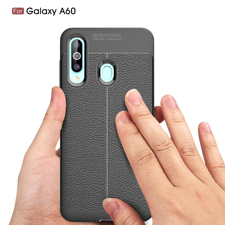 Litchi Texture TPU Shockproof Case for Galaxy A60(Red)