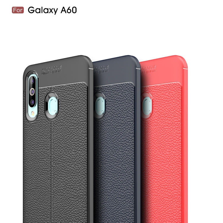 Litchi Texture TPU Shockproof Case for Galaxy A60(Red)
