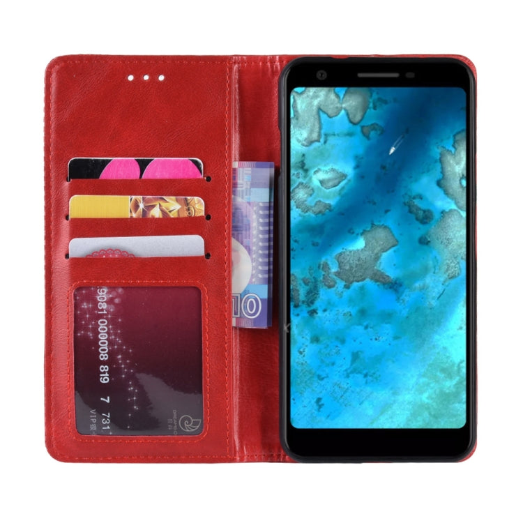 Magnetic Buckle Retro Crazy Horse Texture Horizontal Flip Leather Case for Google Pixel 3a , with Holder & Card Slots & Photo Frame