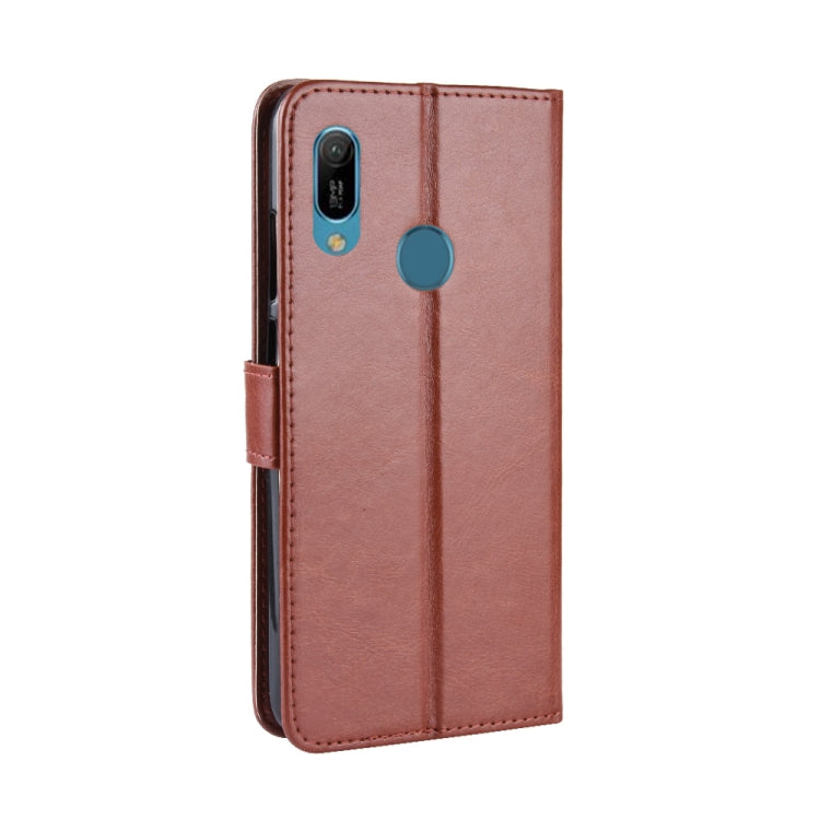Retro Crazy Horse Texture Horizontal Flip Leather Case for Huawei Y6 (2019), with Holder & Card Slots & Photo Frame