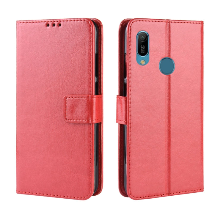 Retro Crazy Horse Texture Horizontal Flip Leather Case for Huawei Y6 (2019), with Holder & Card Slots & Photo Frame