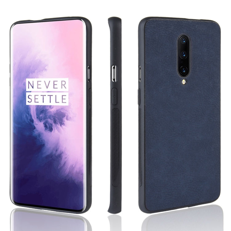 Shockproof Sheep Skin PC + PU + TPU Case for OnePlus 7 Pro(Blue)
