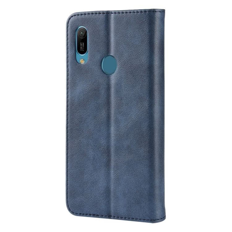Magnetic Buckle Retro Crazy Horse Texture Horizontal Flip Leather Case for Huawei Y6 (2019), with Holder & Card Slots & Photo Frame