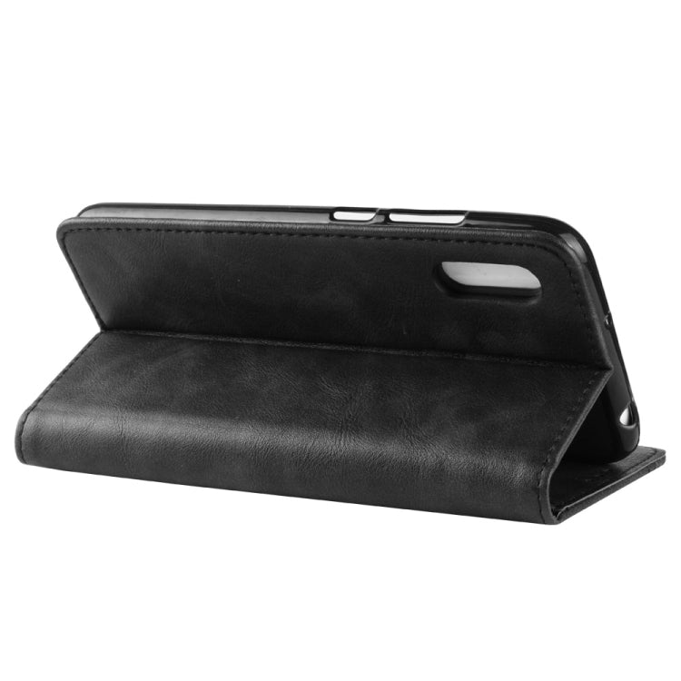 Magnetic Buckle Retro Crazy Horse Texture Horizontal Flip Leather Case for Huawei Y6 Pro (2019)  , with Holder & Card Slots & Photo Frame