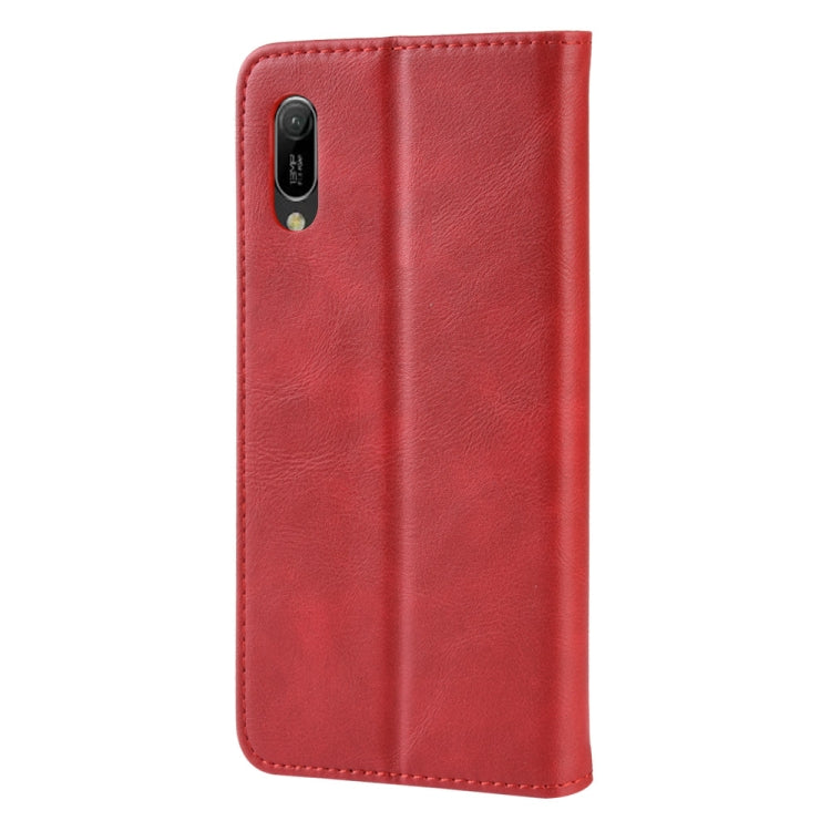 Magnetic Buckle Retro Crazy Horse Texture Horizontal Flip Leather Case for Huawei Y6 Pro (2019)  , with Holder & Card Slots & Photo Frame