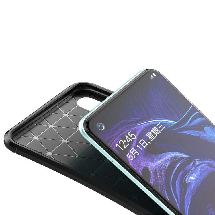 Beetle Series Carbon Fiber Texture Shockproof TPU Case for Galaxy A60(Brown)