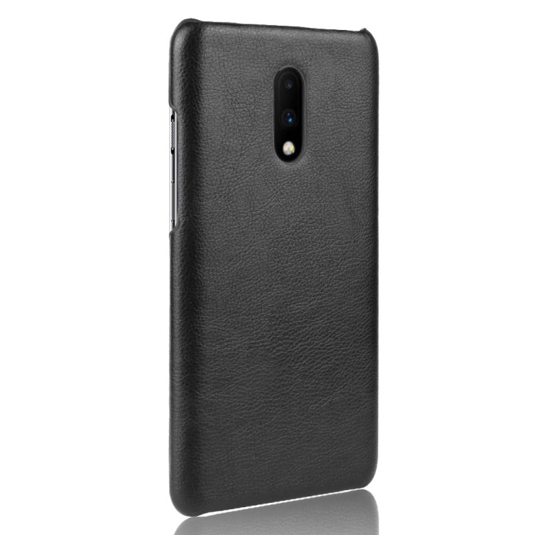 Litchi Texture PC + PU Shockproof Case for OnePlus 7