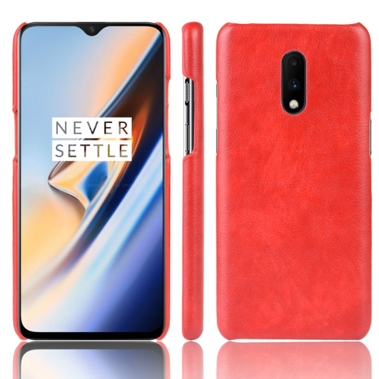 Litchi Texture PC + PU Shockproof Case for OnePlus 7