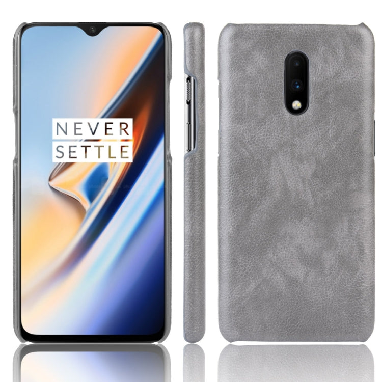 Litchi Texture PC + PU Shockproof Case for OnePlus 7