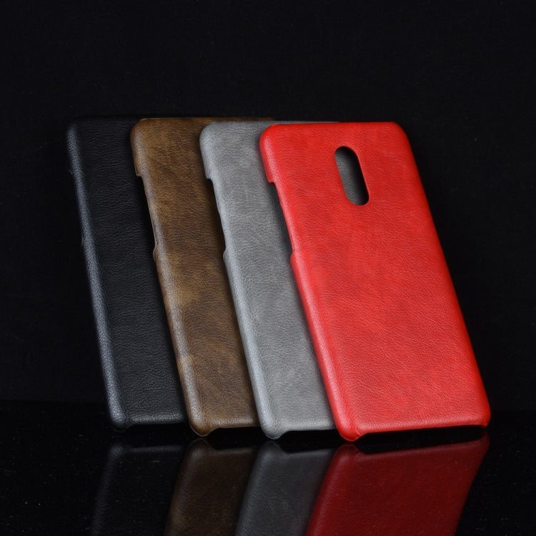 Litchi Texture PC + PU Shockproof Case for OnePlus 7