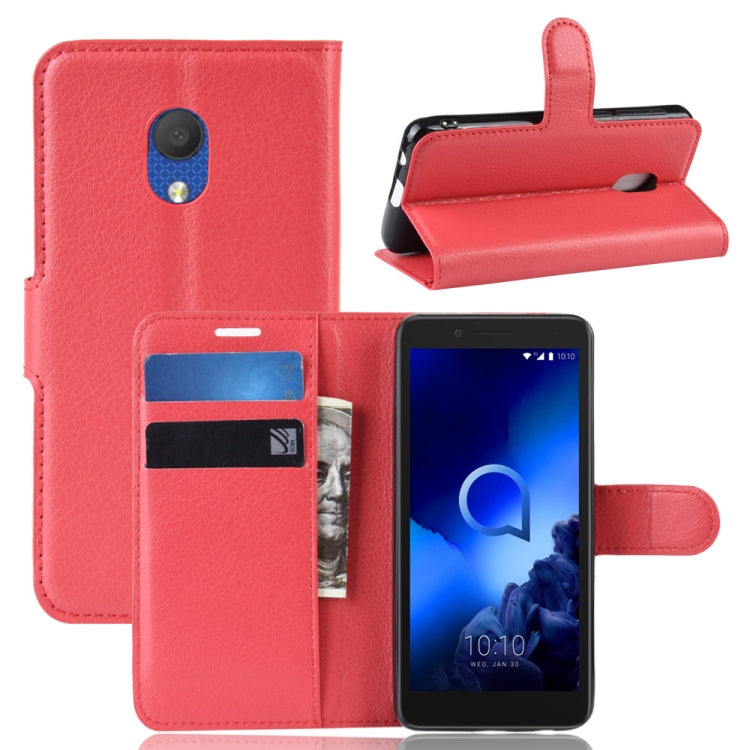 Litchi Texture Horizontal Flip Leather Case for Alcatel 1C 2019, with Holder & Card Slots & Wallet